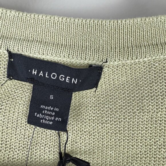 Halogen Sage Green Linen Blend Lightweight Cardigan Sweater Small NWT Nordstrom - Picture 5 of 8